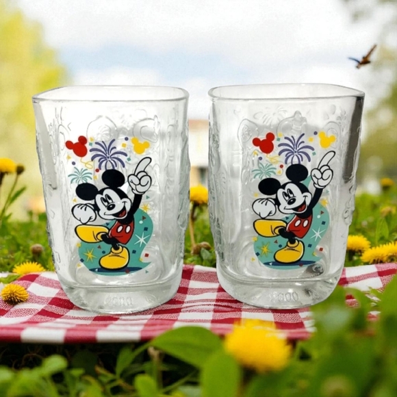 Disney & McDonald's - Vintage Commemorative Two Glasses Mickey Mouse - Year 2000 - Picture 1 of 8